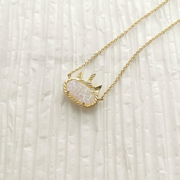 Kendra Scott Elisa Unicorn Drusy Gold Short Necklace - Picture 2 of 4